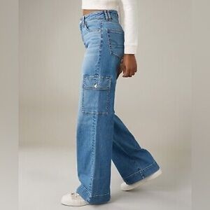 American Eagle High Rise Baggy Cargo Jeans